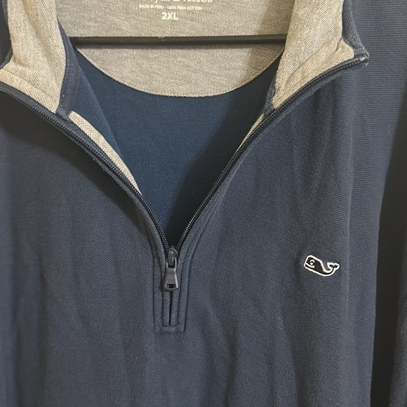 EUC Vineyard Vines Quarter Zip Long Sleeve Pullover Logo 2XL - Picture 3 of 4